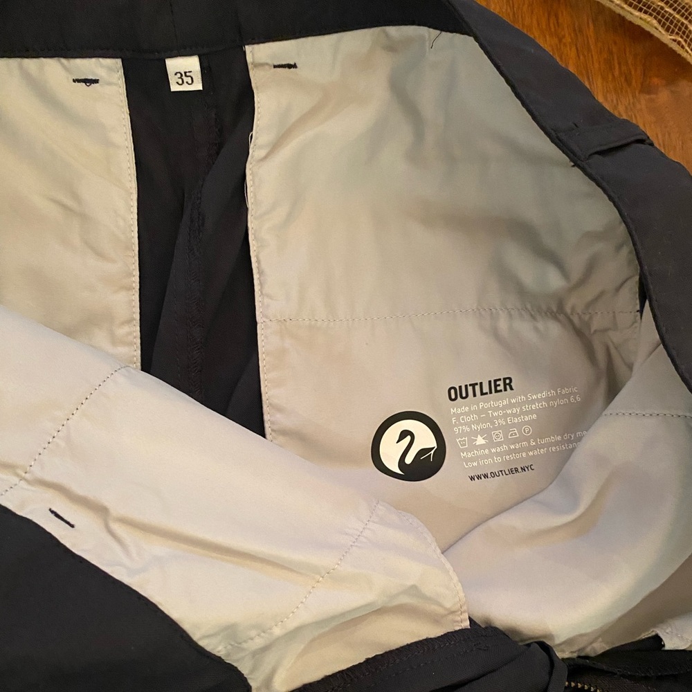 Outlier NYC 2-way stretch men’s pants black size 35
